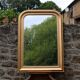 Vintage champagne gold wooden mirror – Louis-Philippe style – 86 × 62 cm