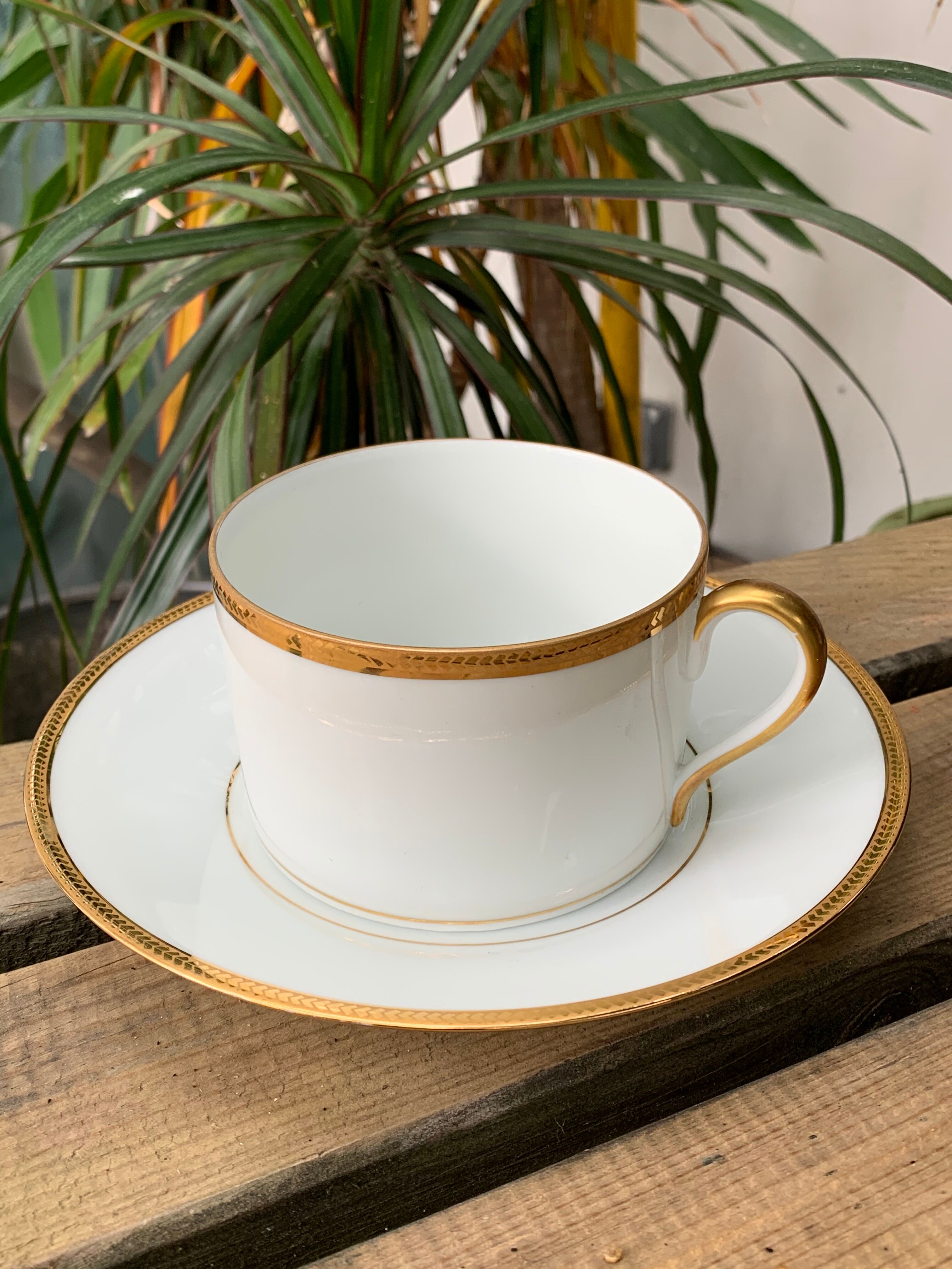 Jammet Seignolles Limoges porcelain and gold cup