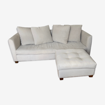 2 sofas caravane thala (220x105x70cm) in stretch fabric + 1 pouf