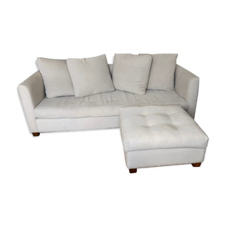 2 sofas caravane thala (220x105x70cm) in stretch fabric + 1 pouf