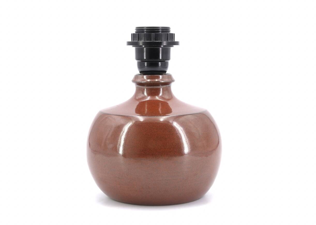 Pair of burgundy brown ceramic lamps, 1970s