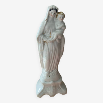 Vierge à l’Enfant XIX en porcelaine de Paris