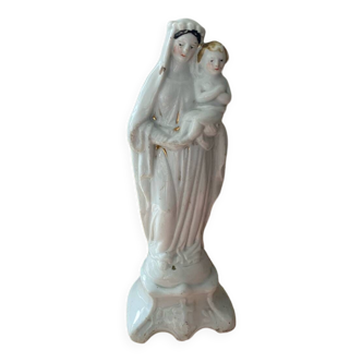 Vierge à l’Enfant XIX en porcelaine de Paris