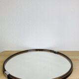 Miroir rond cerclage ambré années 70 vintage