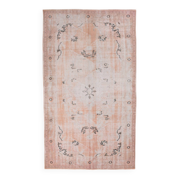 6x10 Soft Vintage Rug, Geometric Style Wool Vintage Rug, 175x304 Cm