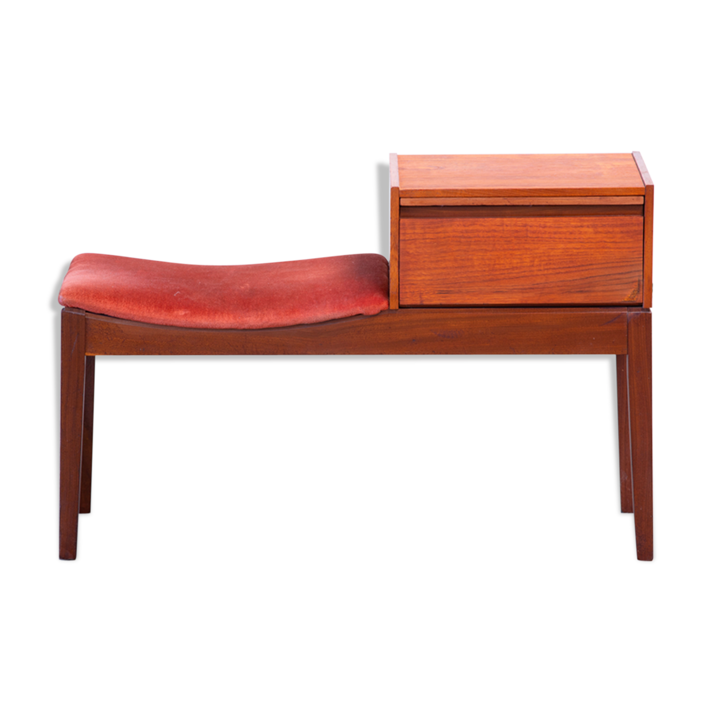Scandinavian entrance bench, vintage 1960