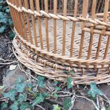 Cage à perroquet ancienne en rotin 85 cm de haut