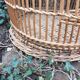 Antique rattan parrot cage 85 cm high
