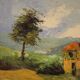 Tableau signé paysage de campagne du XXe siècle