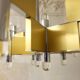Italian 8-arm brass and glass chandelier by Sciolari, 1970s