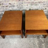 Vintage bedside tables in blond teak 1960