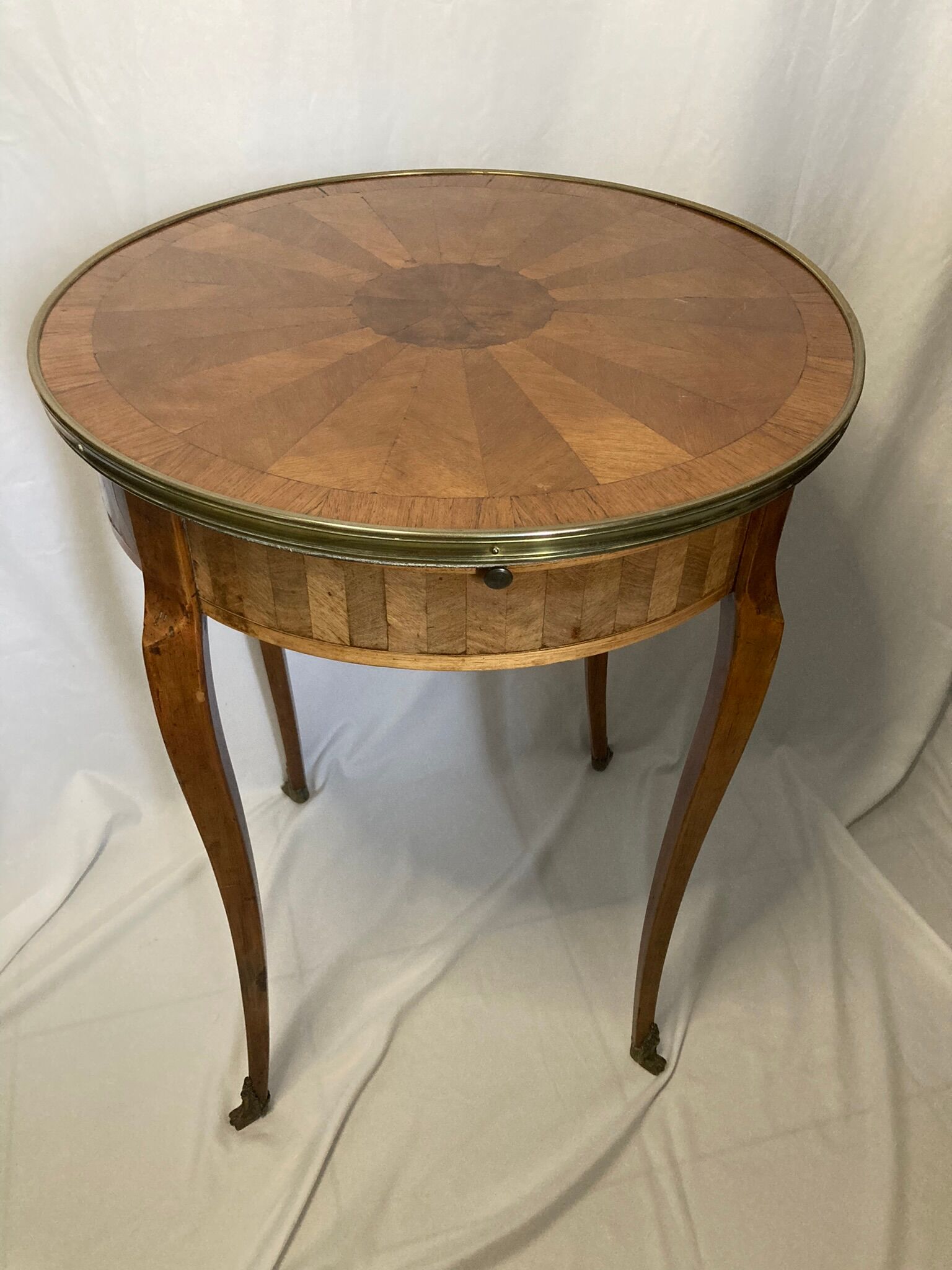 Old pedestal table style Louis XVI marquetry late nineteenth