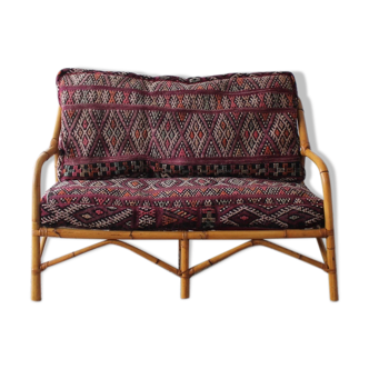 Vintage bamboo sofa 90
