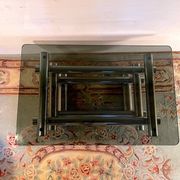 Chromed metal and smoked glass coffee table, dlg Willy Rizzo, mid-20th century