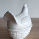 Sugar bowl with white ceramic hen decoration