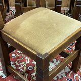 Set of 4 brutalist oak chairs from the 1950s