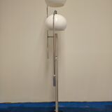 Lampadaire seventies en aluminium et chrome