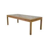 Scandinavian oak and tile coffee table, Denmark 1960s