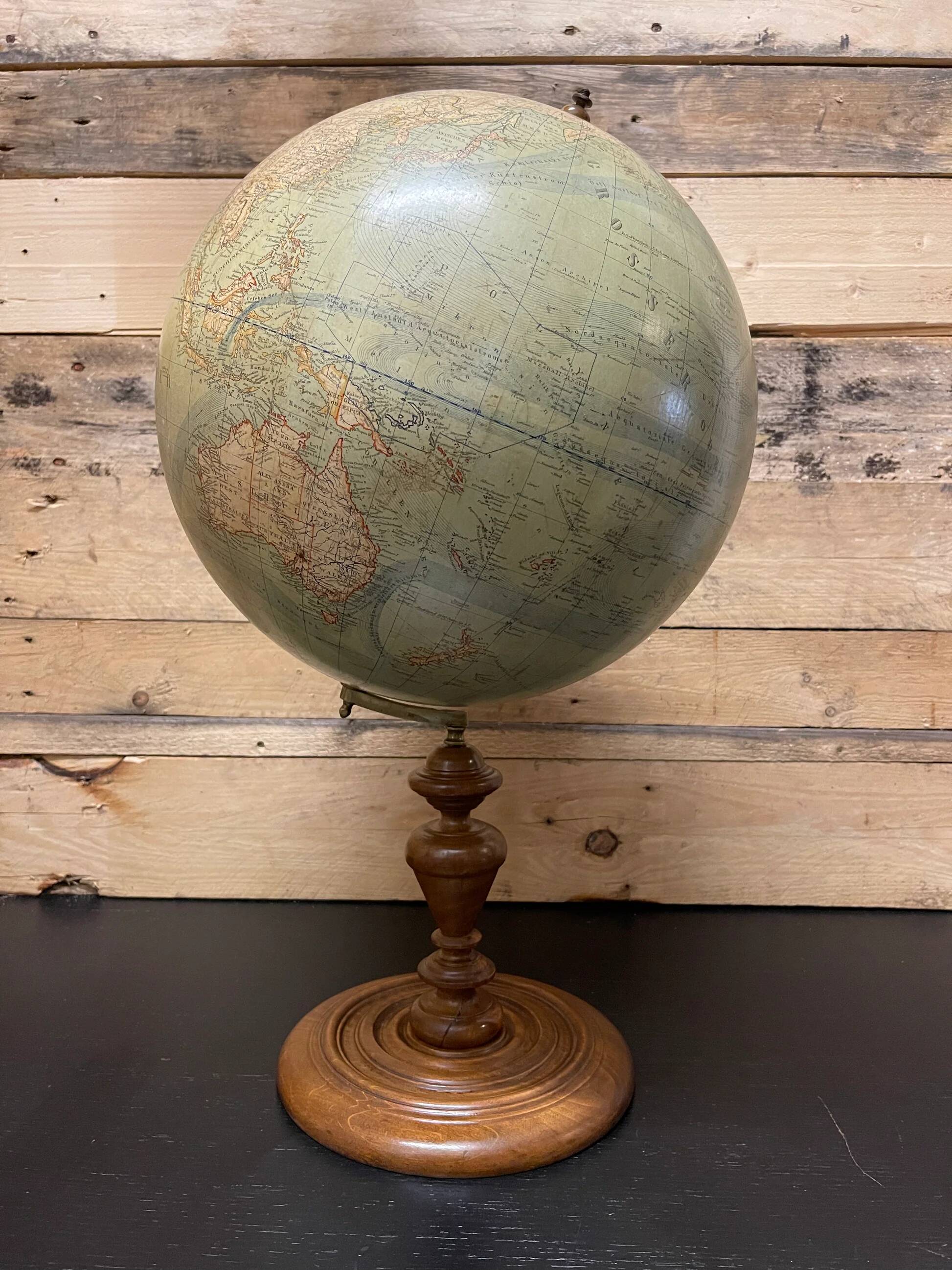 Antique German table globe by Ludwig Julius Heymann Berlin 1890