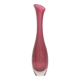 Scandinavian tulip vase in pink glass with fine white canes