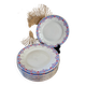 Set of 8 fine porcelain dessert plates from Lamotte France