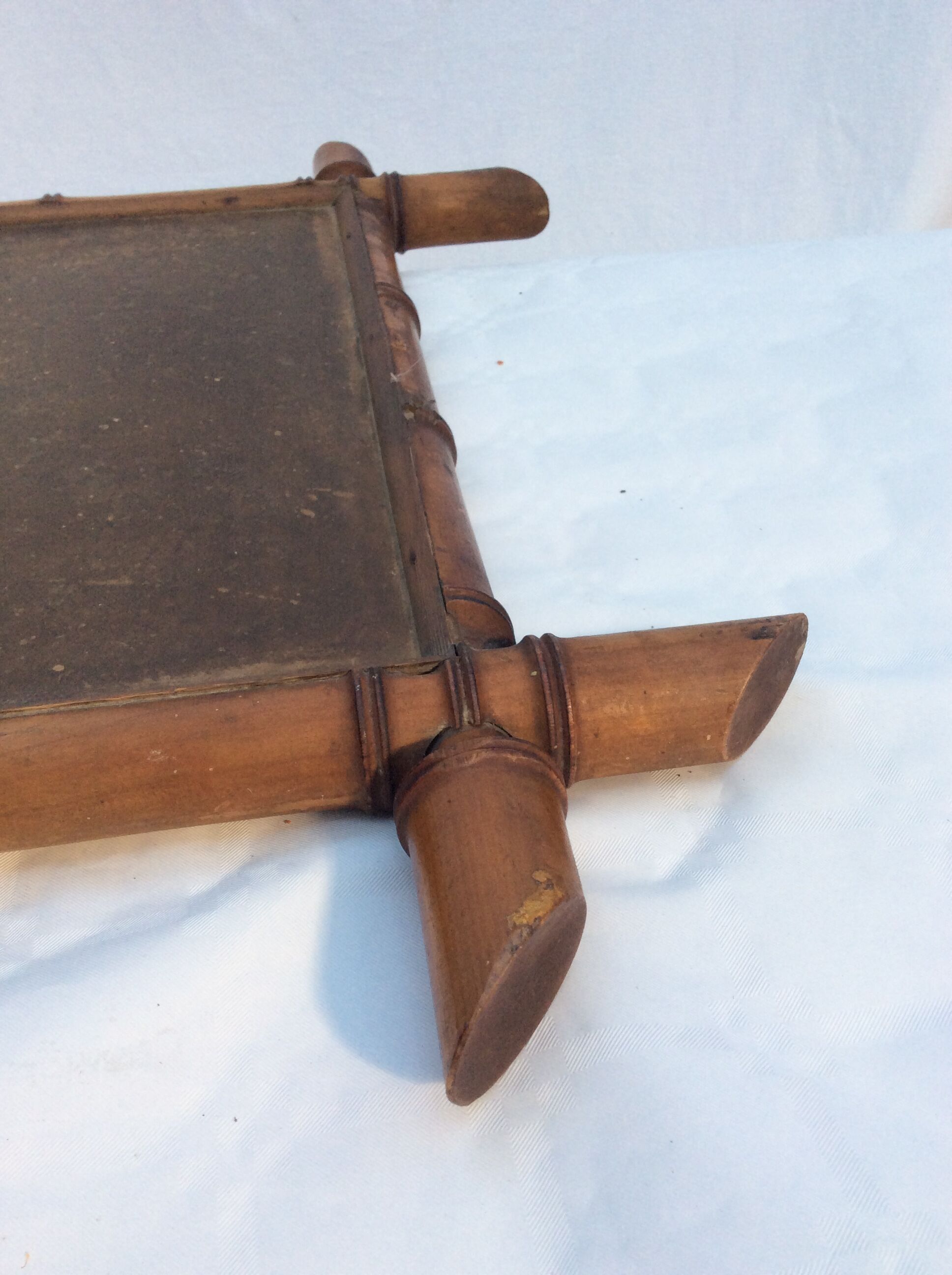 Old bamboo mirror 1950s - 38x49