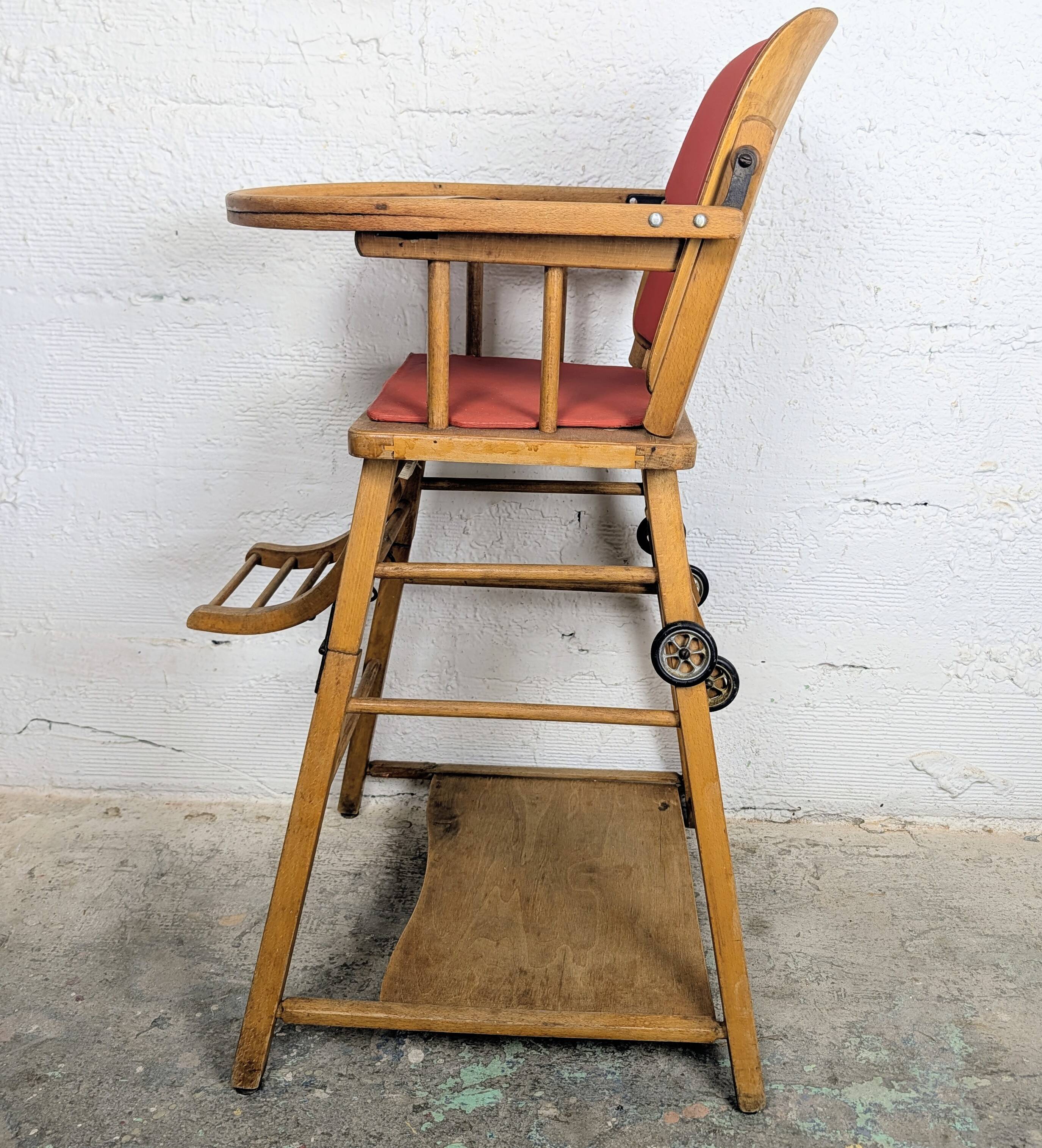 Chaise haute bébé vintage transformable