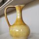 Handmade Ceramic Pitcher: 1970s LKC Pottery, Yellow Brown Glaze