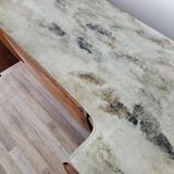 Mid Century Chest of Drawers in Mahogany, Brass and Glass