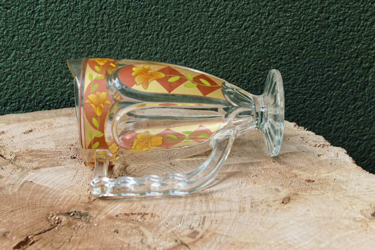Glass lemonade pitcher, art deco