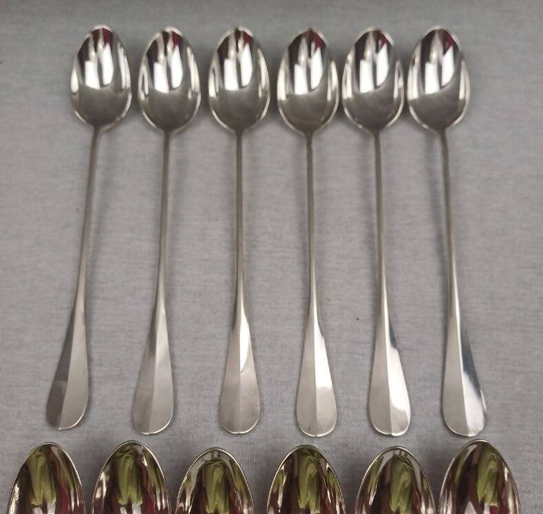 Christofle Fidelio 12 soda cocktail spoons jam 19 cm silver-plated metal