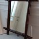 Barber mirror in solid oak bamboo way 30s-40s, 60x50 cm