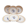 Set 6 plates with saffron and indigo dessert
