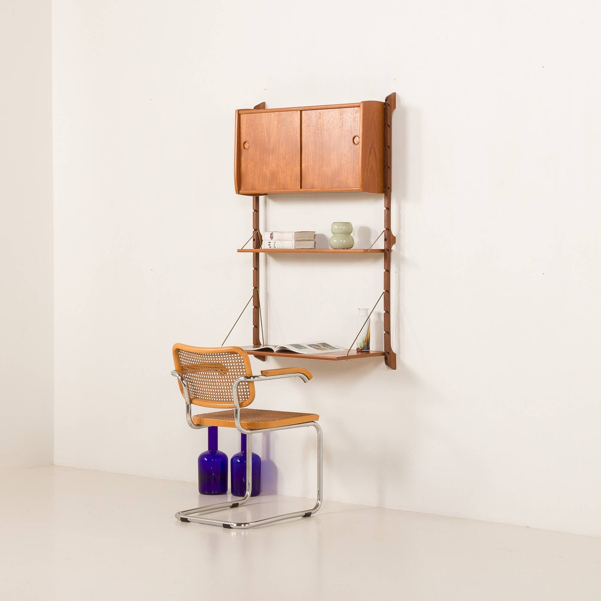 Scandinavian home office teak wall unit model Ergo by John Texmon, Norway
