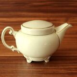 Small 1 portion porcelain teapot by Gerold/Bavaria - ivory white and gold