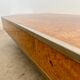 Old Italian design coffee table from the 70s in elm burl and metal / Willy Rizzo
