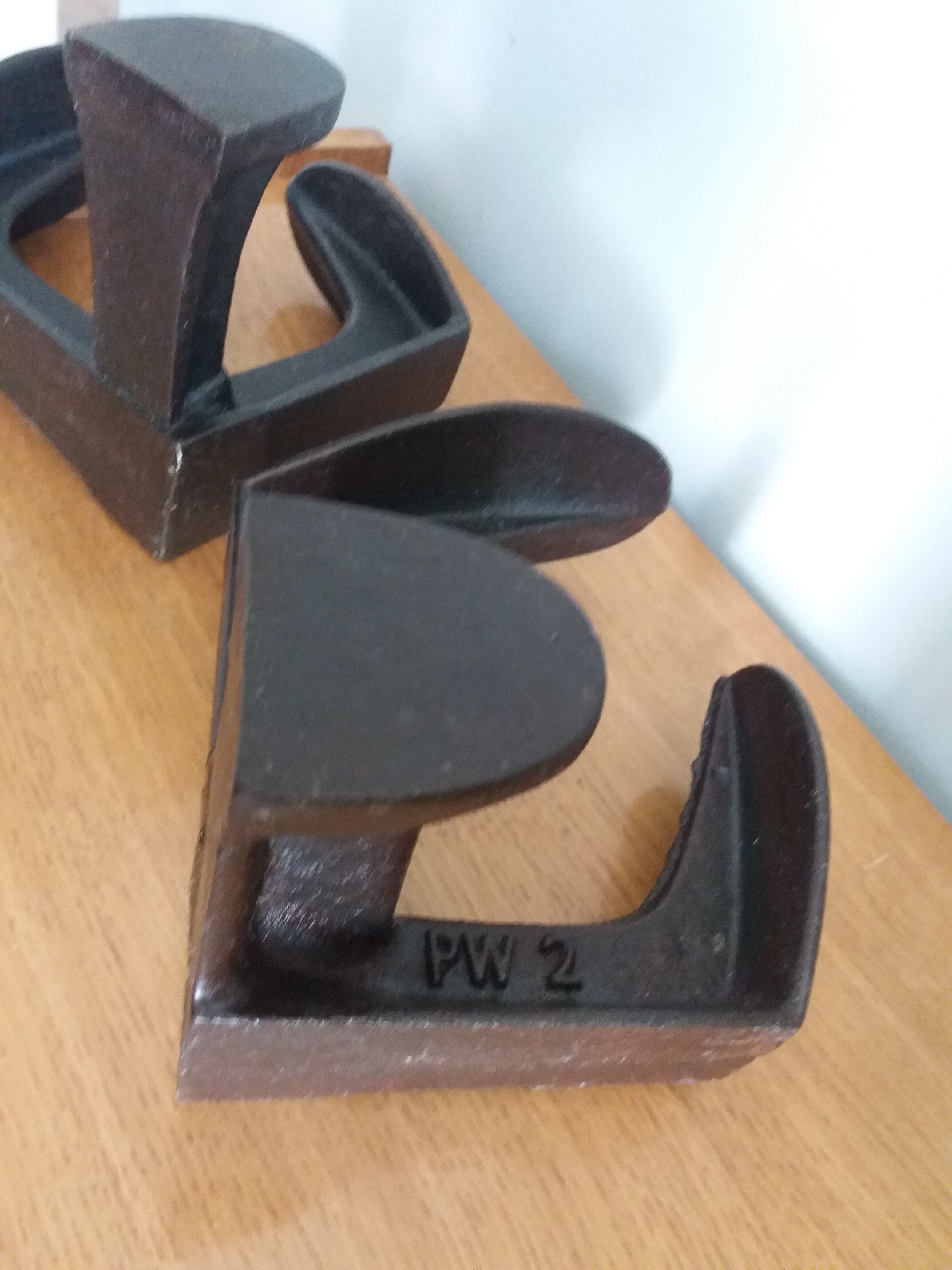 Industrial style bookends shoe shape