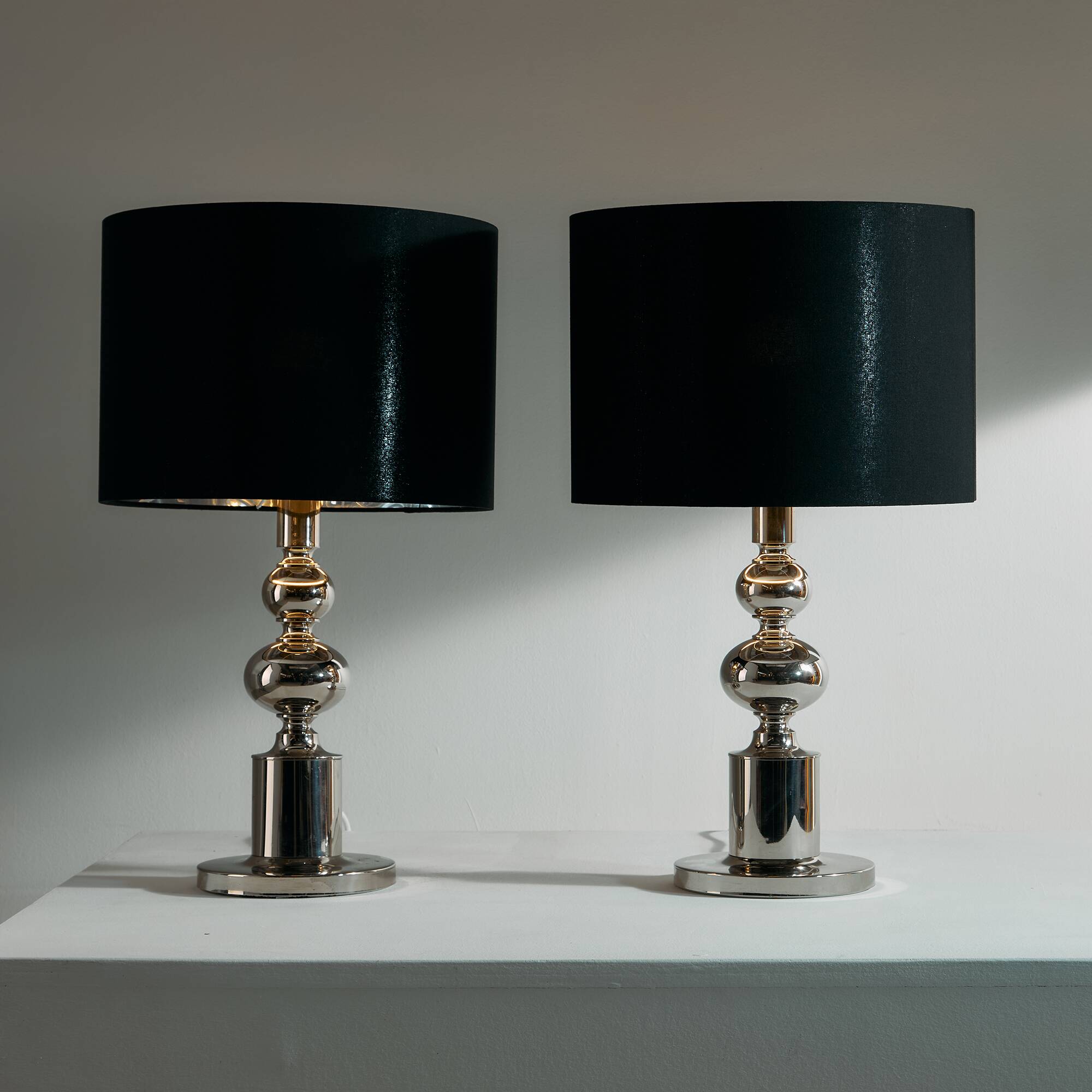 Lampe de table chromée, lot de 2