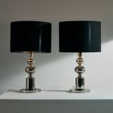Chrome table lamp, Set of 2