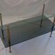 Coffee table double top glass and base brass 60 years