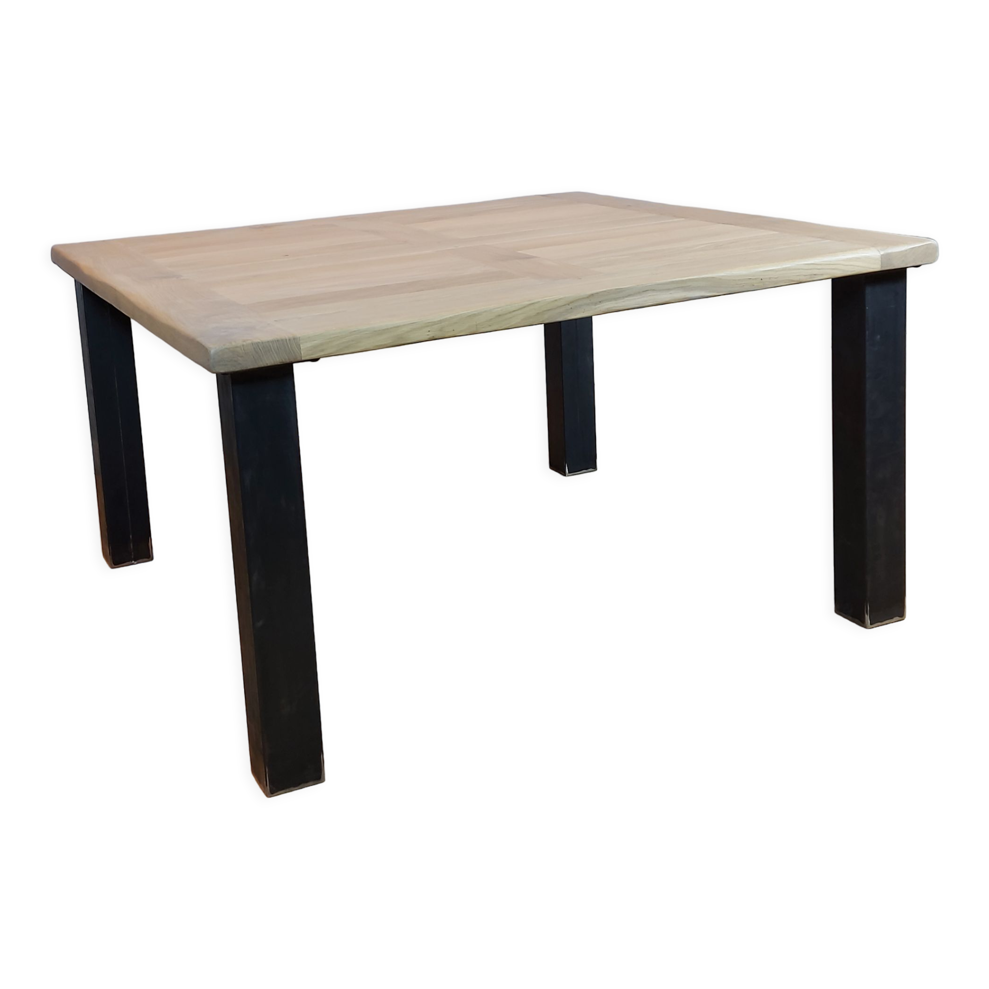 Solid oak farmhouse table metal feet