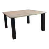 Solid oak farmhouse table metal feet