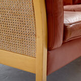 Three-seater leather sofa