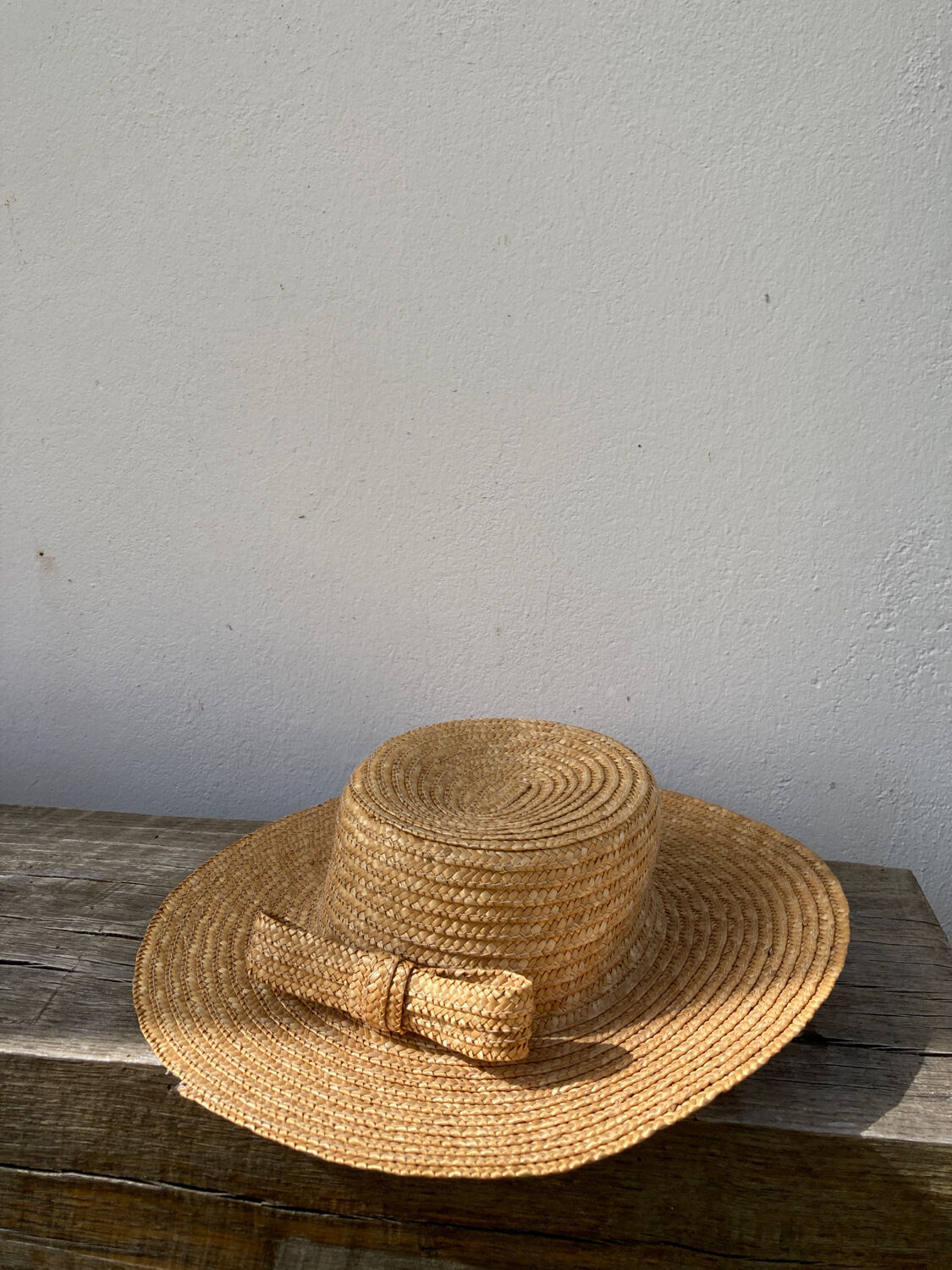 Vintage knot braided straw hat