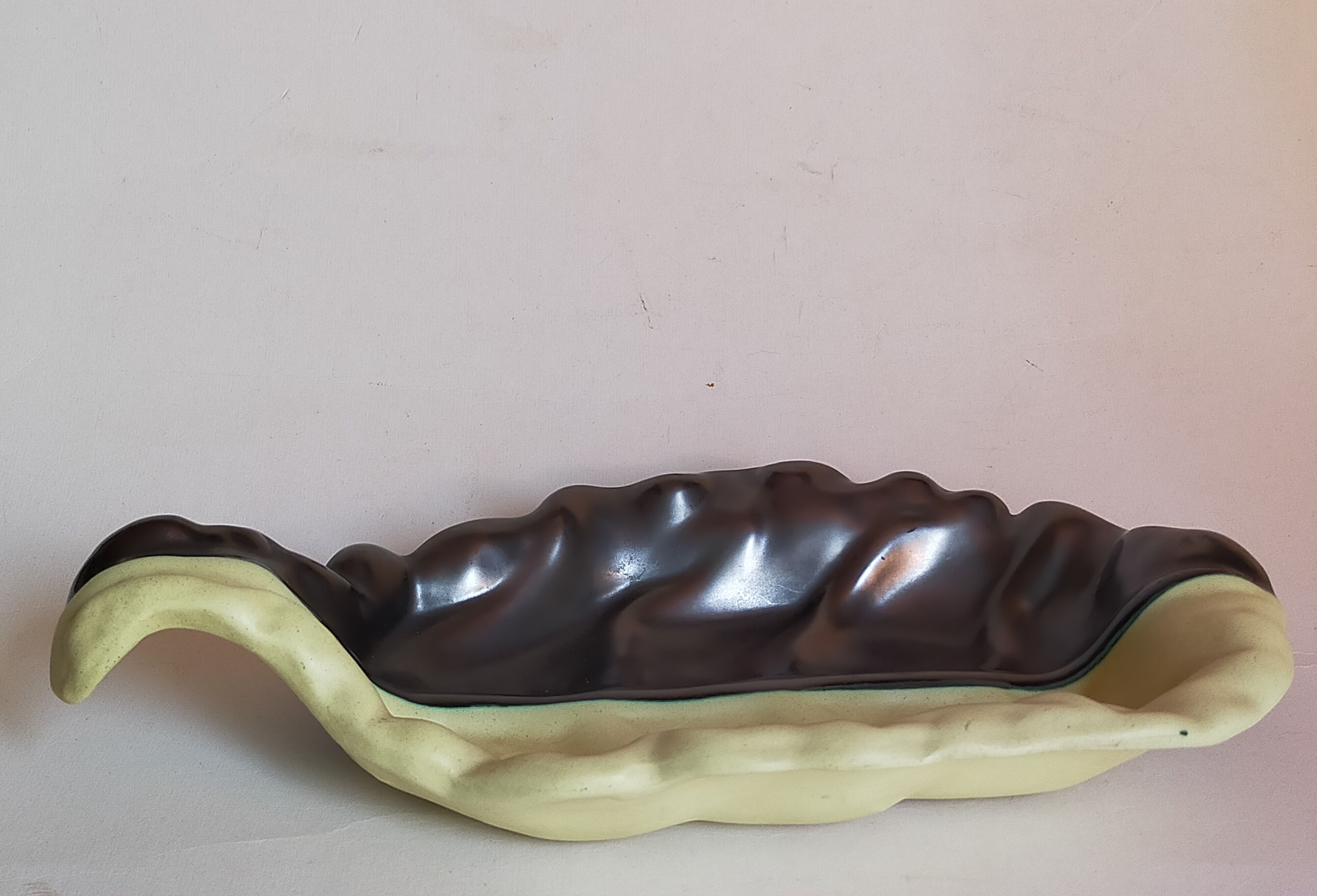 Cut empty-pockets ceramic two-tone atelier cerenne in vallauris 50s