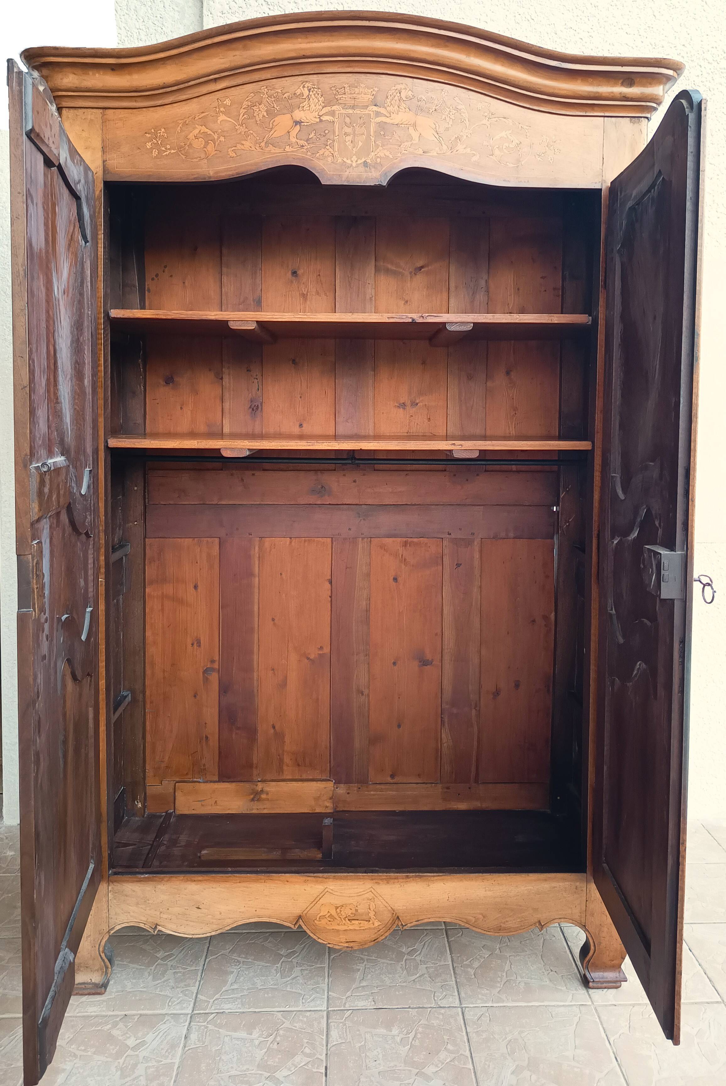 Louis XV marquetry wardrobe, 18th century period.