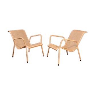Fauteuils de jardin métal perforé 1960