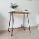 Vintage Formica and wrought iron rolling dessert trolley/side table.