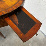 Bouillotte table/game table in Louis XVI style with marquetry circa 1900.
