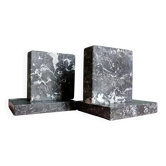 Minimalist black marble bookends